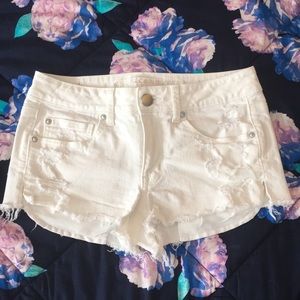 American Eagle white denim shortie, WORN ONCE